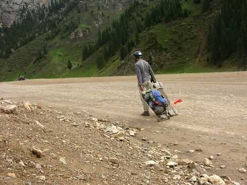 National Highway 312 under construction near Korgos, Xinjiang Province, China