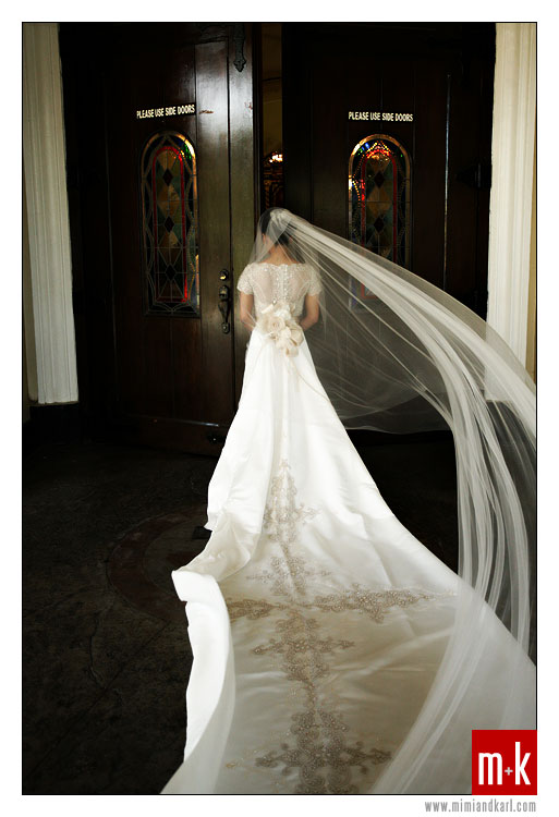 Modern Bridal Gown with Long Veil