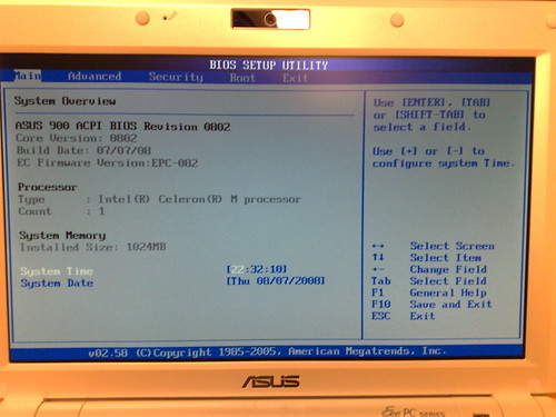 Asus eeepc 900 BIOS