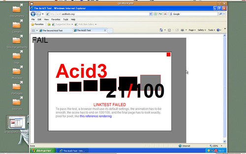 acid3 sous Internet Explorer 8 béta 2