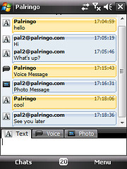 Palringo on a Windows Mobile device by PalringoLtd