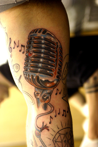  Microphone in chrome Tattoo 