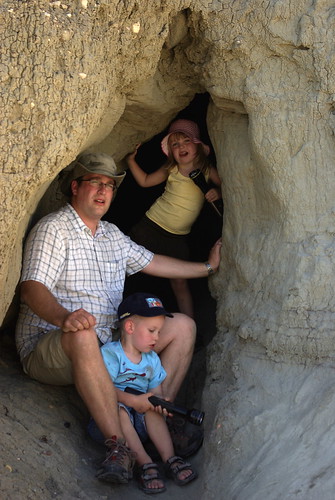 At the entrance to the Castle Butte cave