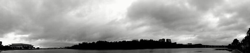 Clouds Over Potomac River, B/W panorama