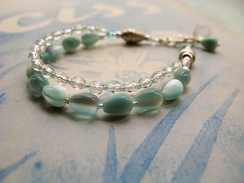 Charming bracelet in clear/aqua