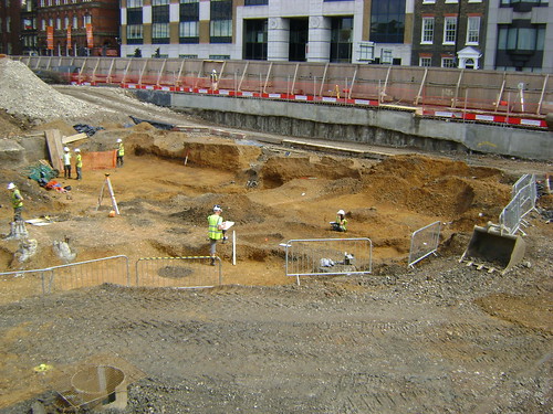 Working shot looking south east across site