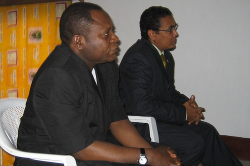 Governor and Minister of mines listen