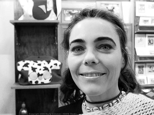 Portrait with Smile and Eyebrows in a Store
