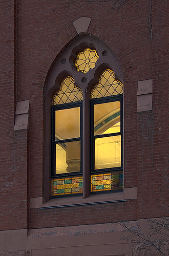Saint Louis University, in Saint Louis, Missouri, USA - window at dusk
