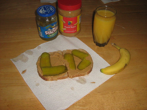 Peanut butter and pickle sandwich!