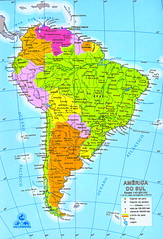 Mapa de América del Sur (Sudamérica) - mapa da América do Sul - map of South America