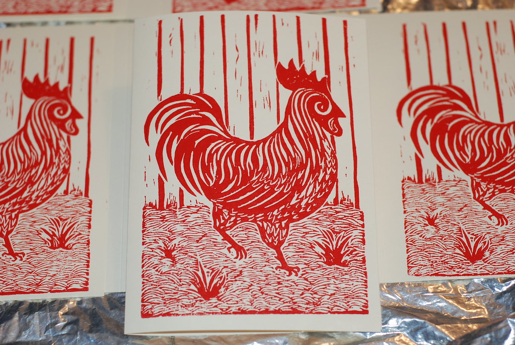 Little Red Rooster greeting card