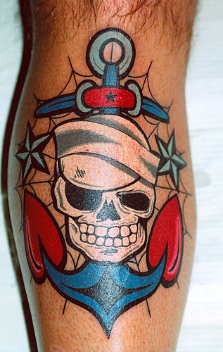 traditional sailor tattoos. sailor skull. Tattoo by Jack