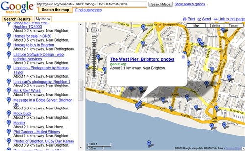 Websites Near The West Pier (GeoUrl to Google Maps)