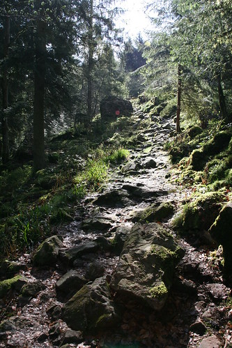 Rocky trail at Tendon waterfall