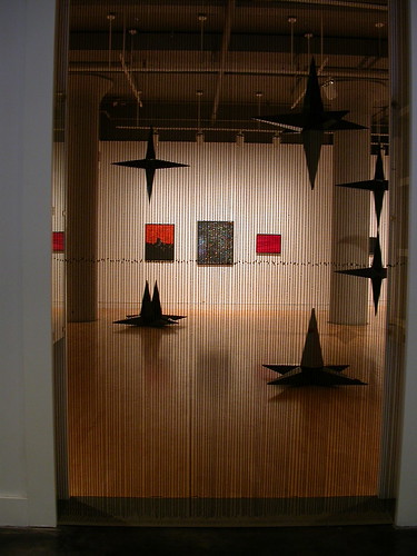 Joy Feasley, black beaded curtain