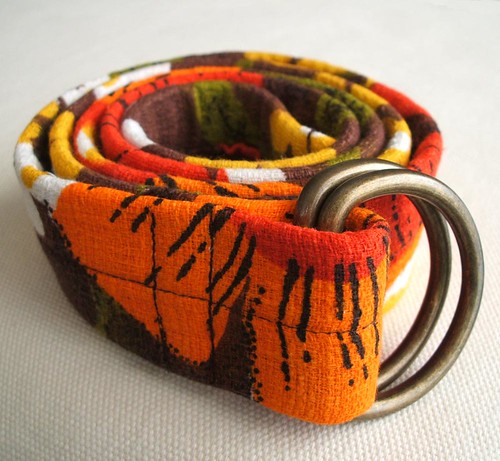 Vintage tropical fabric repurposed belt