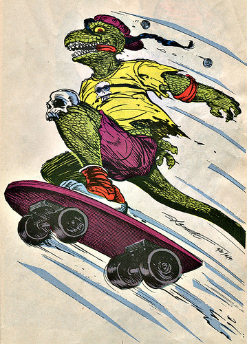 Mighty Mutanimals : INVASION FROM SPACE - Pin-up Gallery ::  Mondo Gecko .. //  art by S.R. Bissette (( 1991 ))