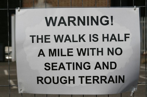warning - half a mile walk