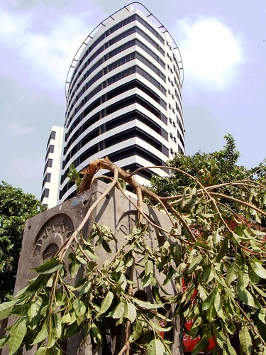 The bomb site at Barakhama Road, outside Gopaldas Building