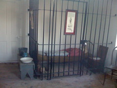 Inside the first jail in Cottonwood Falls, Kansas