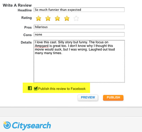 Testing Facebook Connect On Citysearch Beta