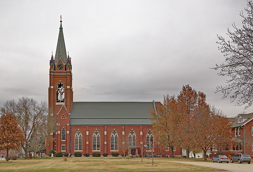 Saint George Roman Catholic Church, in New Baden, Illinois, USA - exterior side