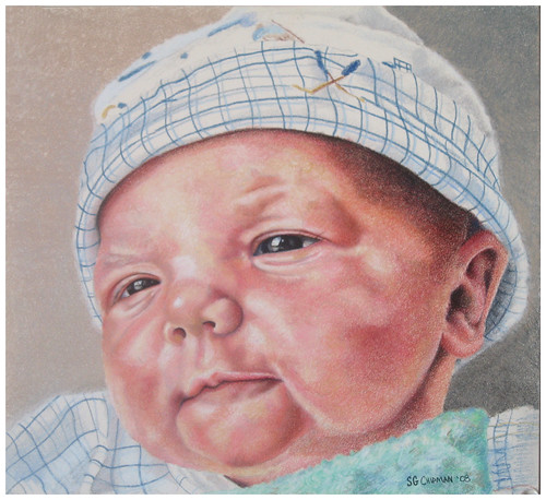 Colored pencil drawing entitled Emre, Newborn