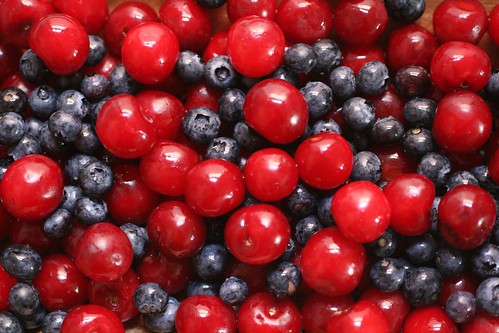 Blueberries and cherries