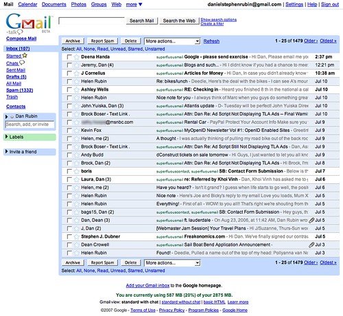 Gmail realign: before