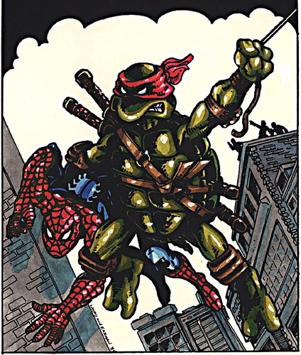 "TMNT" Amazing Fantasy #15 art by Kevin Eastman & Peter Laird ..original v. sm  (( 1985 )) [[..courtesy P.Laird ]]