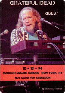 Grateful Dead backstage pass - 10/13/94 Madison Square Garden, New York City