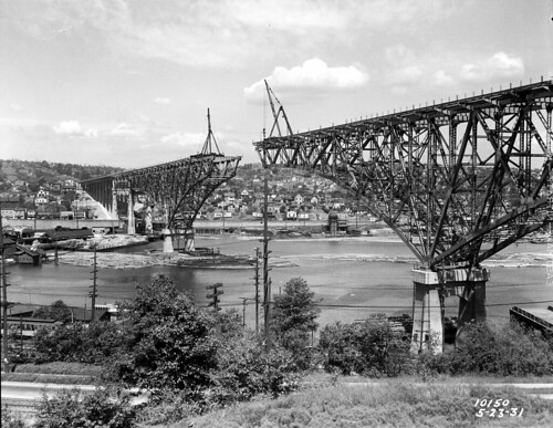 Aurora Bridge under construction, 1931