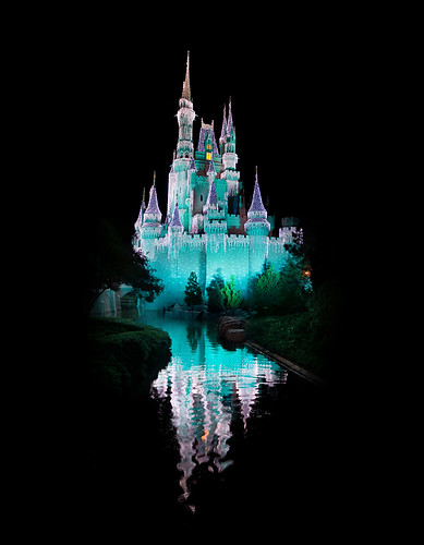 walt disney world castle christmas. at Walt Disney World.