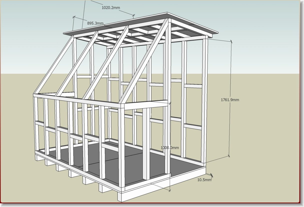floor frame is in 3 x 2 with 18mm wbp ply roof is same but the frame i