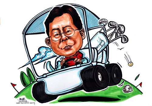 Caricature Seletar Club golf buggy
