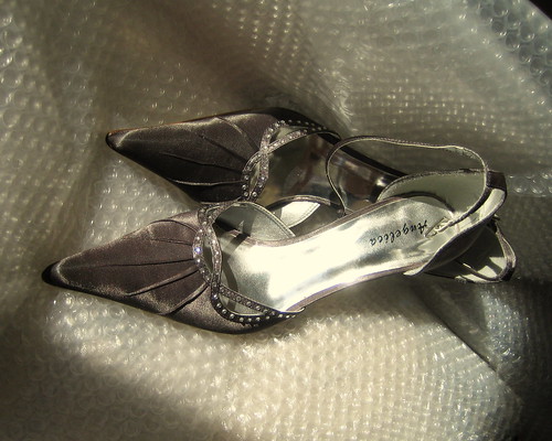Satin shoes after dyeing