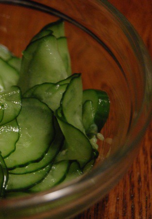 Dinner: Cucumber salad