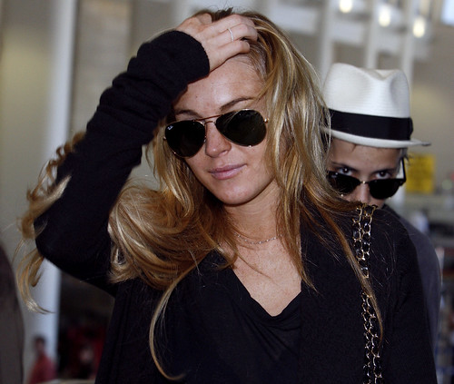 Lindsay Lohan and Samantha Ronson at LAX airport