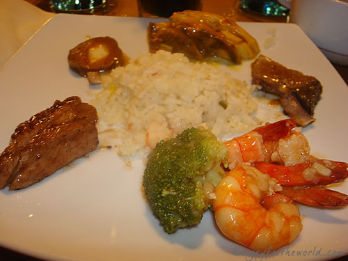 Second Dinner at Boracay Regency: Main course of Shrimps and Various Meat