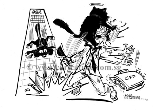 Comic strip illustration - Dead Cat Bounce watermark
