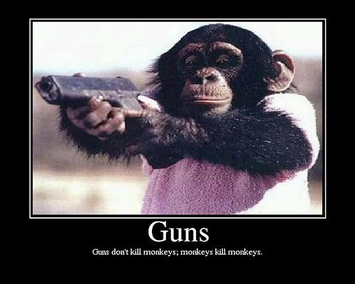 pictures of monkeys with guns. Guns