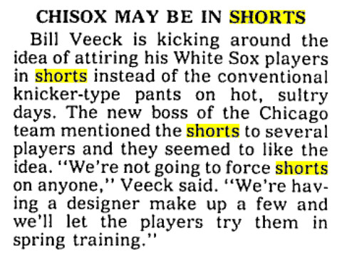 chicago white sox shorts 1976. the White Sox#39;s shorts.