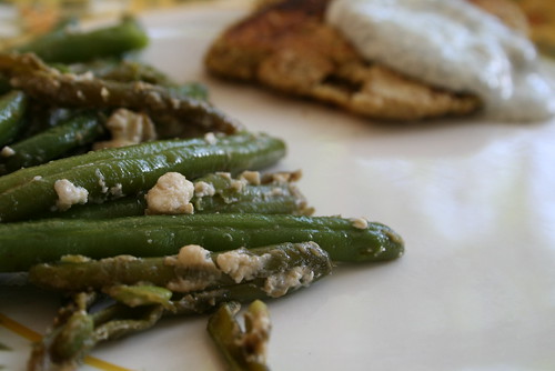 sauteed green beans w feta