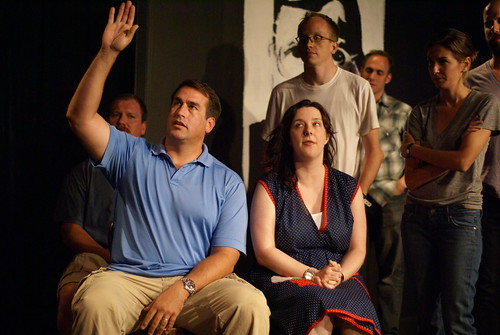 May I be excused from Marathon?  I have a note from my agent. Riggle performs in Satellites at DCM 2008.  Photo by Sharilyn Johnson