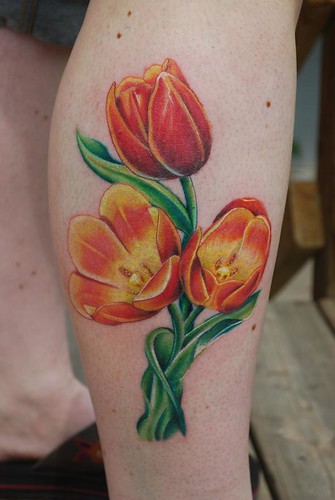 tulip tattoo. chris lowe tulip tattoo