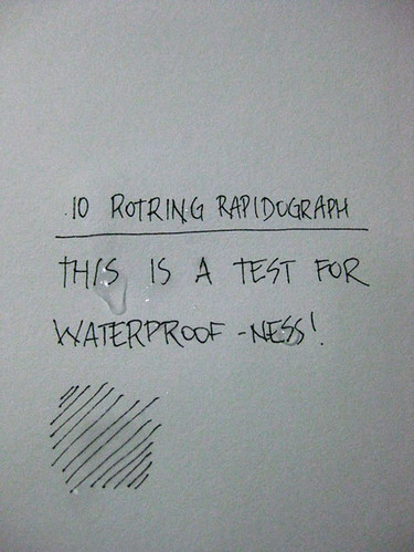 Rotring Rapidograph waterproof-ness