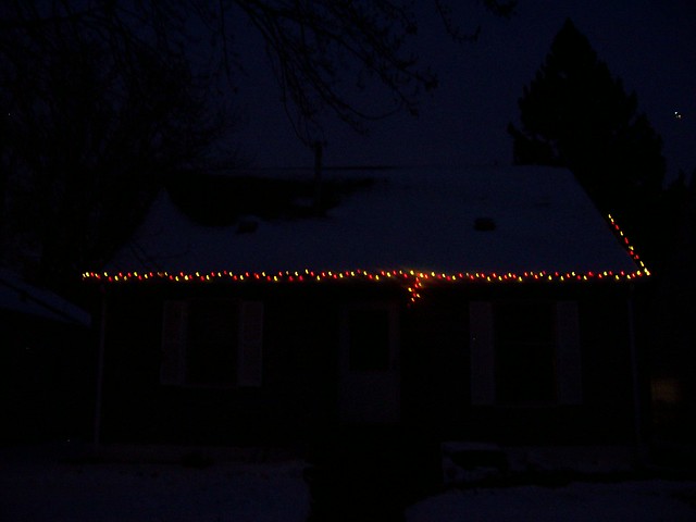 christmas lights dark outside