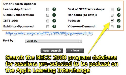 NECC 2008 program search for podcasted sessions