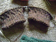 Brotherly Love Socks.. a modification of the Irish Hiking Scarf pattern